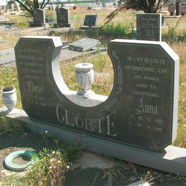CLOETE Floris 1920-1991 &amp; Anna 1918-2002