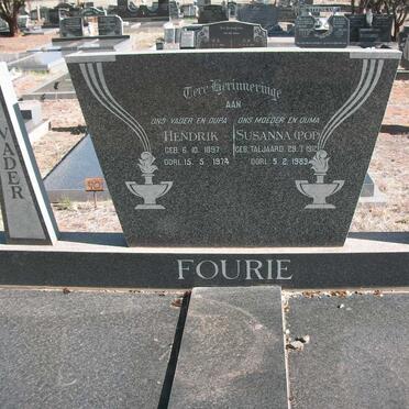 FOURIE Hendrik 1897-1974 &amp; Susanna TALJAARD 1912-1989
