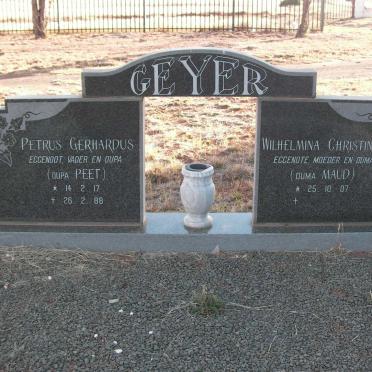 GEYER Petrus Gerhardus 1917-1988 &amp; Wilhelmina Christina 1907-