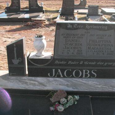JACOBS Daniel Joachim Jacobus 1912-1985 &amp; Philippina Rudolphina Magaretha CLAASSEN 1915-2002