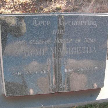KOCK Sarah Magrietha 1912-1986