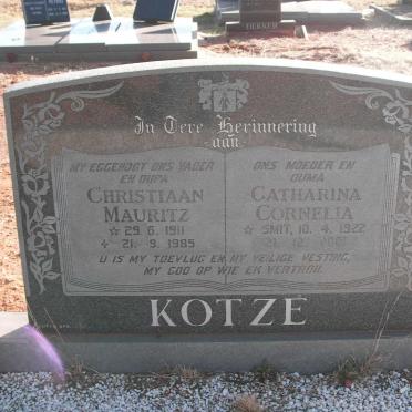 KOTZE Christiaan Mauritz 1911-1985 &amp; Catharina Cornelia SMIT 1922-2001