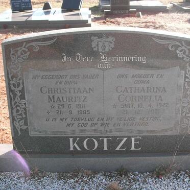 KOTZE Christiaan Mauritz 1911-1985 &amp; Catharina Cornelia SMIT 1922-2001