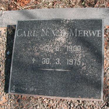 MERWE Carl N., v.d. 1900-1975
