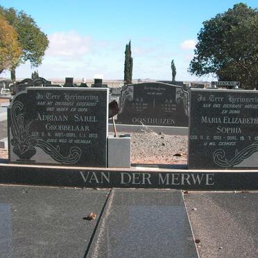 MERWE Adriaan Sarel Grobbelaar, van der 1897-1973 &amp; Maria Elizabeth Sophia 1905-1990