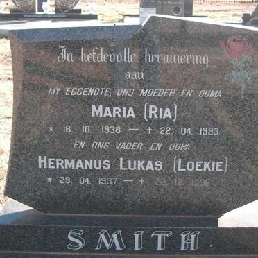 SMITH Hermanus Lukas 1937-1996 &amp; Maria 1938-1993
