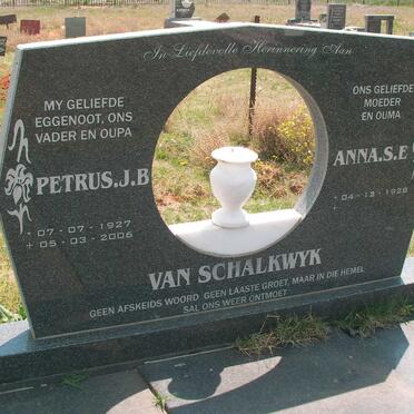 SCHALKWYK Petrus J.B., van 1927-2006 &amp; Anna S.E. 1928-