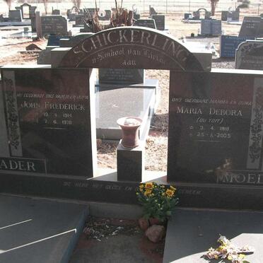 SCHICKERLING John Frederick 1914-1978 &amp; Maria Debora DU TOIT 1918-2005