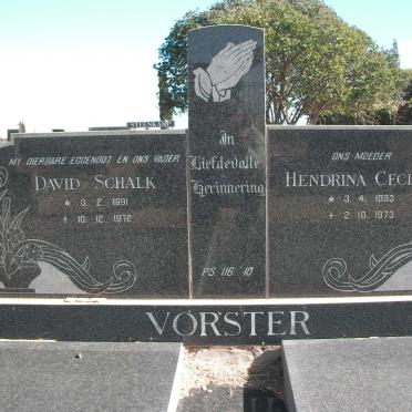 VORSTER David Schalk 1891-1972 &amp; Hendrina Cecilia 1893-1973