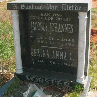 VORSTER Jacobus Johannes 1943-1997 &amp; Gezina Anna C. 1943-
