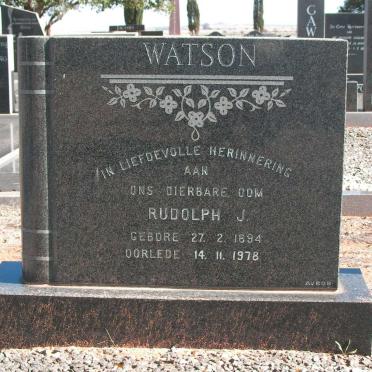 WATSON Rudolph J. 1894-1978