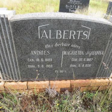 ALBERTS Andries 1889-1958 &amp; Magrietha Johanna 1887-1958