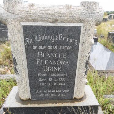 BRINK Blanche Eleanora nee HENDERSON 1905-1963