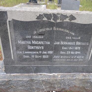 BONTHUYS Jan Bernardus 1879-1944 &amp; Martha Magaretha LAMBRECHTS 1886-1959