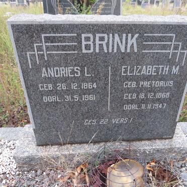 BRINK Andries L. 1864-1961 &amp; Elizabeth M. PRETORIUS 1868-1947
