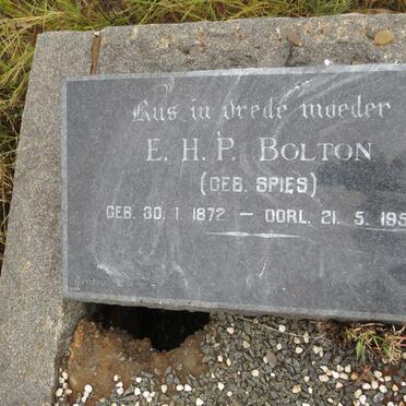 BOLTON E.H.P. nee SPIES 1872-1954