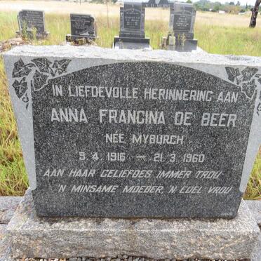 BEER Anna Francina, de nee MYBURGH 1916-1960