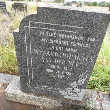 BERG Wynand Johannes, van der 1878-1956