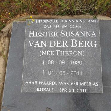 BERG Hester Susanna, van der nee THERON 1920-2011