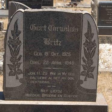 BRITZ Gert Cornelius 1925-1948