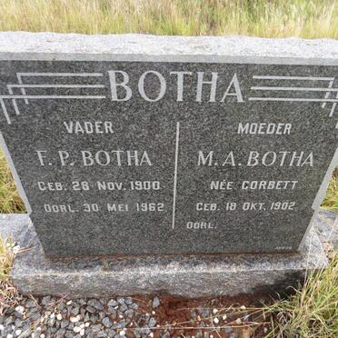 BOTHA F.P. 1900-1962 &amp; M.A. CORBETT 1902-