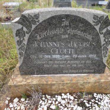 CLOETE Johannes Jacobus 1898-1952