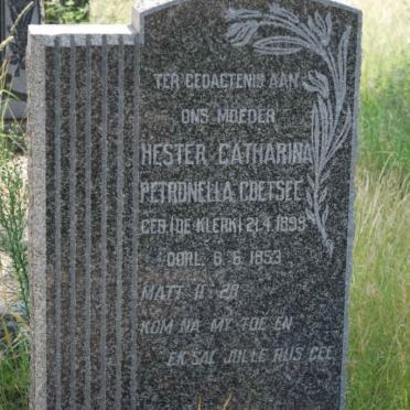 COETSEE Hester Catharina Petronella nee DE KLERK 1899-1953