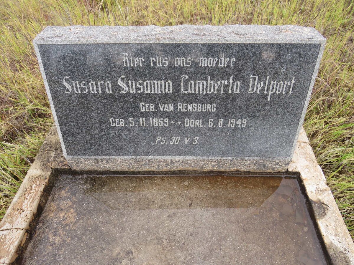 DELPORT Susara Susanna Lamberta nee van RENSBURG 1859-1949