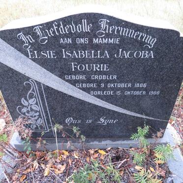FOURIE Elsie Isabella Jacoba nee GROBLER 1886-1988