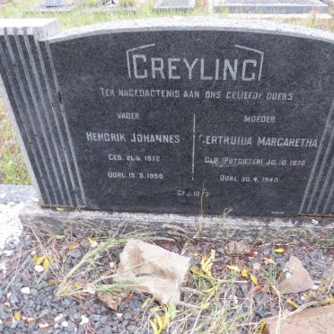 GREYLING Hendrik Johannes 1872-1958 &amp; Gertruida Margaretha POTGIETER 1870-1940