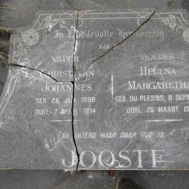 JOOSTE Christiaan Johannes 1888-1974 &amp; Helena Margaretha DU PLESSIS 1877-1956