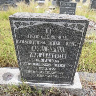 JAARSVELD Anna Sophia, van nee v.d. WALT 1887-1952