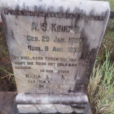 KRUGER A.S. 1858-1935 &amp; Maria Aletta VENTER 1861-1946