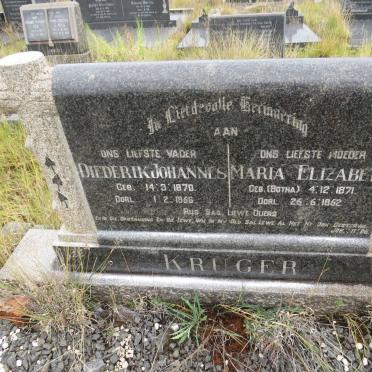 KRUGER Diederik Johannes 1870-1956 &amp; Maria Elizabeth BOTHA 1871-1952