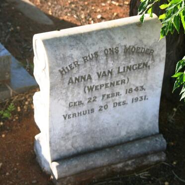 LINGEN Anna nee WEPENER, van 1843-1931 