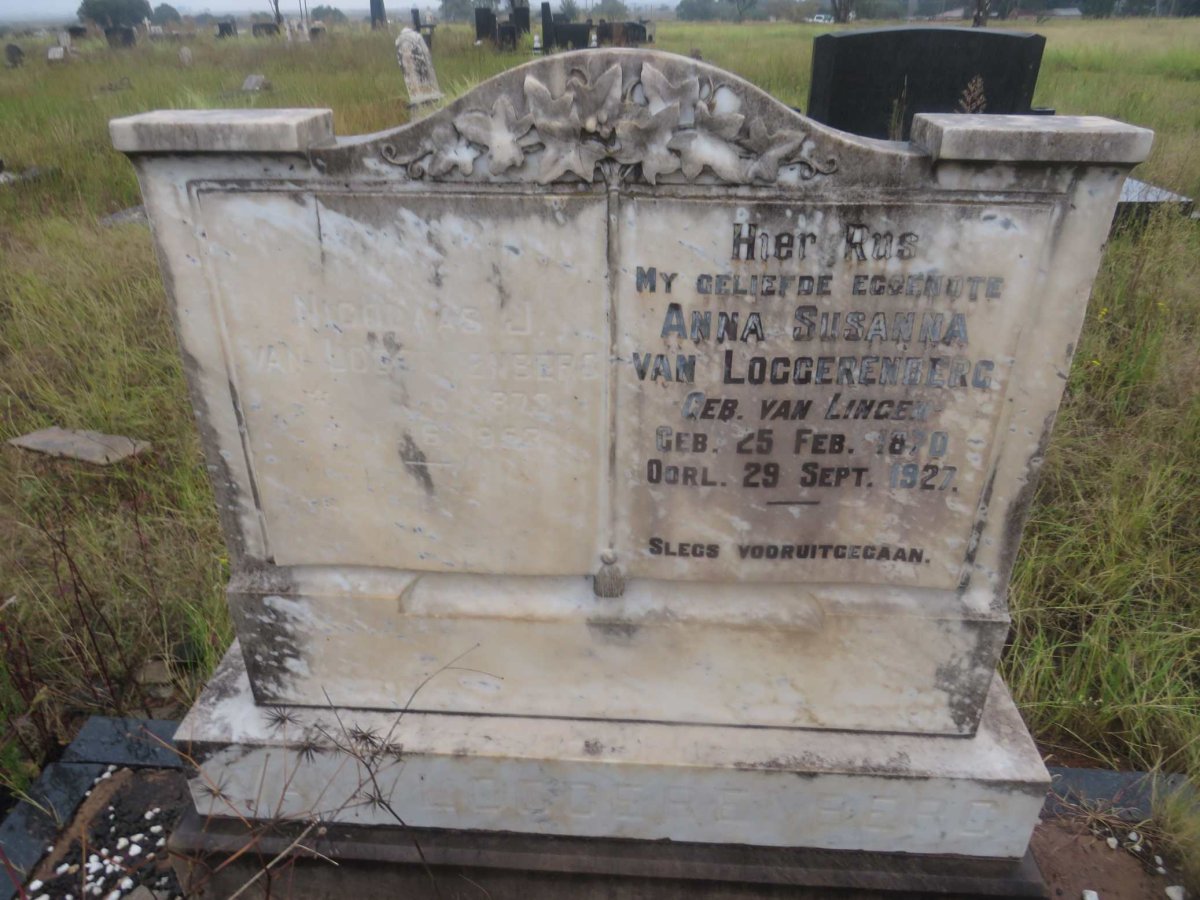 LOGGERENBERG Nicolaas J., van 1879-1953 &amp; Anna Susanna VAN LINGEN 1870-1927
