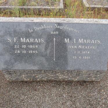 MARAIS S.F. 1864-1945 &amp; M.J. VAN NIEKERK 1874-1961