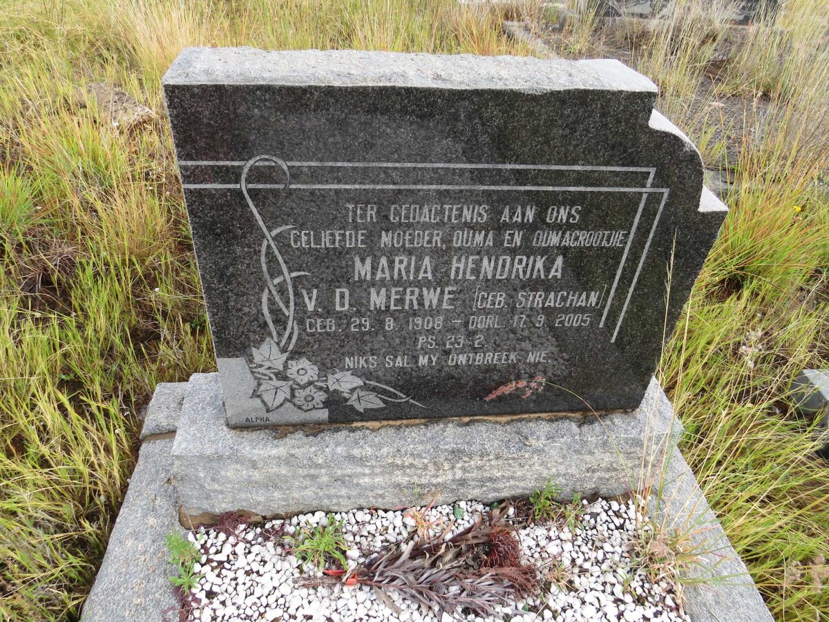MERWE Maria Hendrika, v.d. nee STRACHAN 1908-2005