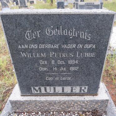 MULLER Willem Petrus Lubbe 1894-1962