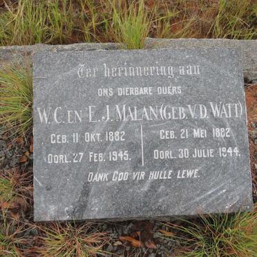 MALAN W.C. 1882-1945 &amp; E.J. V.D. WATT 1882-1944