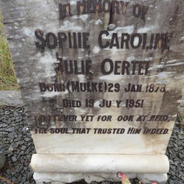 OERTEL Sophie Caroline Julie nee MULKE 1878-1951