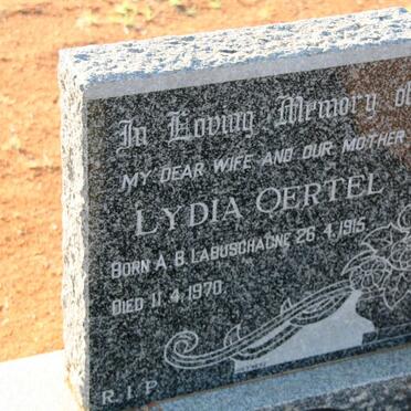 OERTEL A.B. Lydia nee LABUSCHAGNE 1915-1970