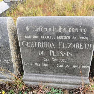 PLESSIS Gertruida Elizabeth, du nee GRIESSEL 1891-1968
