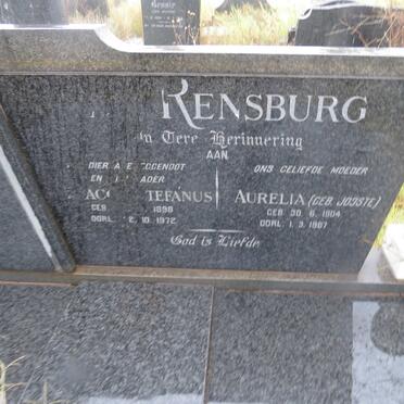 RENSBURG Jacob Stefanus, J.v. 1898-1972 &amp; Aurelia JOOSTE 1904-1987