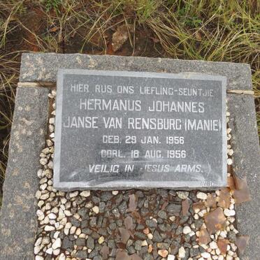 RENSBURG Hermanus Johannes, Janse van 1956-1956