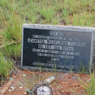 TOIT Jeanetha Wilhelmina Florina, du nee BOTHA 1866-1945