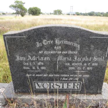 VORSTER Jan Adriaan 1879-1961 &amp; Maria Jacoba Smit VENTER 1896-1970