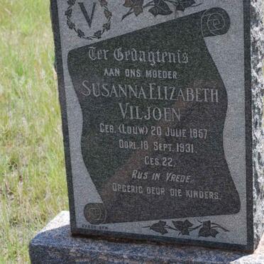 VILJOEN Susanna Elizabeth nee LOUW 1857-1931
