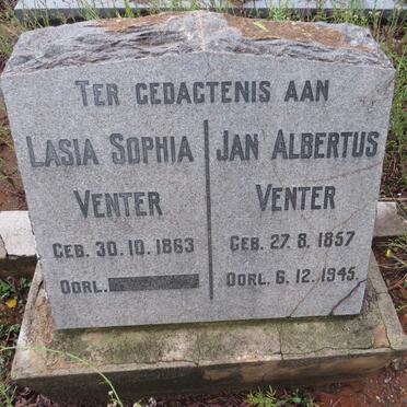 VENTER Jan Albertus 1857-1945 &amp; Lasia Sophia 1863-