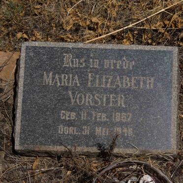 VORSTER Maria Elizabeth 1867-1948